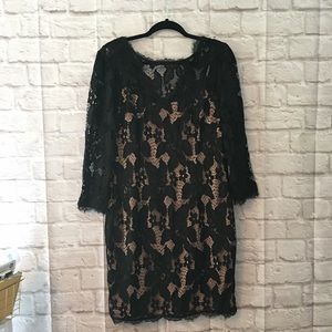 Cute Black Lace Dress Plus Size